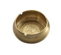 Smoking Ashtray/Desktop Ashtray Creative Pure Copper Chinese Office Living Room Retro Tea Set Accessories Practical Ornaments Yellow Ashtray/Ashtray