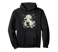 Smoking Blue Heeler Vintage Y2K Grunge Australian Cattle Dog Pullover Hoodie
