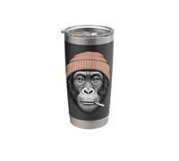 Smoking Bonobo Meme Monkey Face Orange Beanie Grunge Bonobo Stainless Steel Insulated Tumbler