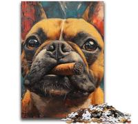 Smoking Bulldog 1000 Piece Jigsaw Puzzles for Adults & Teens,Decompressing Intellectual Educational Toy Birthday Present,Gifts,Wall Art (38x52cm)