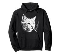 Smoking Cat - Bad Attitude Funny Dark Humor Grumpy Kitty Pullover Hoodie