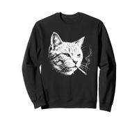 Smoking Cat - Bad Attitude Funny Dark Humor Grumpy Kitty Sweatshirt