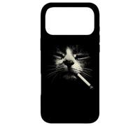 Smoking Cat Face Abstract Feline Whiskers Smoke Case for iPhone 17 Pro Max