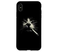 Smoking Cat Face Abstract Feline Whiskers Smoke Case for iPhone XS Max