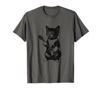 Smoking Cat Punk Rock Y2K Kitten Tee 90s Grunge Aesthetic T-Shirt