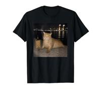 Smoking Cat Seal Value Graphic T-Shirt, Men, Black, XL