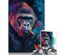 Smoking Chimpanzee JigsawPuzzle 1000 Pieces for Adults,Decompressing Intellectual Educational Toy Birthday Present,Gifts,Wall Art (38x26cm)