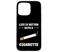 Smoking cigarettes quote life is better with a Cigarette Case for iPhone 15 Pro Max