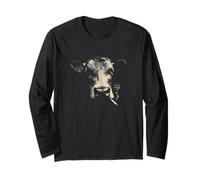 Smoking Cow Head Rustic Farmhouse Cattle Long Sleeve T-Shirt