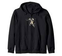 Smoking Cow Head Rustic Farmhouse Cattle Zip Hoodie