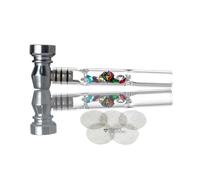 Smoking Diamonds Glass Pipe for Tobacco, Detachable Hand Pipes with 15mm Stainless Steel Silver Screen and Mesh Screens. Portable Pocket Size Set Glass Filters Free 5 Screen (Mix Colour)