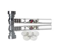 Smoking Diamonds Glass Pipe for Tobacco, Detachable Hand Pipes with 15mm Stainless Steel Silver Screen and Mesh Screens. Portable Pocket Size Set Glass Filters Free 5 Screen (Clear)