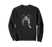 Smoking Dog Face Rottweiler Funny Smoking Sweatshirt