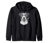 Smoking Dog Jack Russell Terrier Cigarette Pet Lover Funny Zip Hoodie