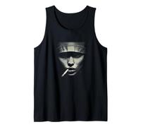 Smoking Face Minimal Urban Shadow Portrait Tank Top