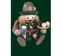 Smoking Figure Christmas Ore Mountains Ball Smoker Bavarian Sitting 26432 NEW