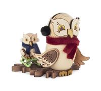 Smoking Figure Owl Sleigh Ride With Child Height Approx. 16cm New Man Uhu