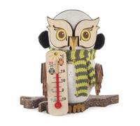 Smoking Figure Snow Owl With Thermometer Height Approx. 16cm New Räuchertier Uhu