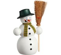 Smoking Figure Snowman with Broom WxHxD 11x16x6.5cm NEW Smoker Man