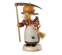 Smoking figure Witch with pumpkin large Halloween (WxH): 14x25cm NEW