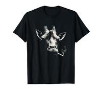 Smoking Giraffe Funny Cool Animal Smoker Art T-Shirt