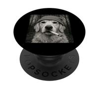 Smoking Golden Retriever Dog Meme Cigarette Grunge Beanie PopSockets Adhesive PopGrip
