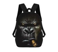 Smoking Gorilla Backpack, 3D Printed School Bag, School Lunch Bag, Travel Backpack, Friends Backpack, School Backpack for Girls And Boys 17inch