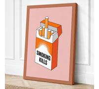 Smoking Kills Modern Canvas Wall Art Print 18x12 Inch (46 x 30 cm)