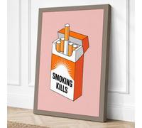 Smoking Kills Modern Canvas Wall Art Print 18x12 Inch (46 x 30 cm)