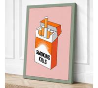 Smoking Kills Modern Canvas Wall Art Print 24x16 Inch (61 x 41 cm)