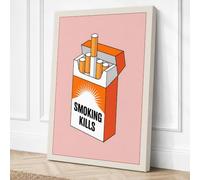 Smoking Kills Modern Canvas Wall Art Print 24x16 Inch (61 x 41 cm)