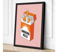 Smoking Kills Modern Canvas Wall Art Print 24x16 Inch (61 x 41 cm)