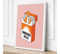 Smoking Kills Modern Canvas Wall Art Print 24x16 Inch (61 x 41 cm)