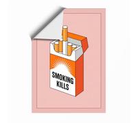 Smoking Kills Modern Unframed Wall Art Print A2 (59.4×42cm), Wall Decor for Living Room, Bedroom, Office & Home, Art Gift