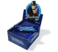 SMOKING KING SIZE BLUE CIGARETTE ROLLING PAPERS - 10 BOOKLETS BY MAKBROS