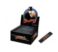 SMOKING KING SIZE "DELUXE BLACK" CIGARETTE ROLLING PAPERS - 1 BOOKLET BY MAKBROS