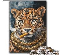 Smoking Leopard Adult Jigsaw Puzzles 2000 Pieces, Educational Games Home Decoration Birthday Present, Gifts, Wall Art (70x100cm)