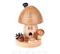 Smoking Man Smoked Mushroom Round Shape, Large Bxhxt 10 Cmx14 Cmx11 CM New