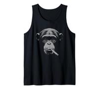 Smoking Meme Monkey for Men Women Monkey Smoking Cigarette Tank Top