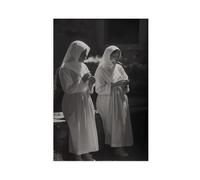 Smoking Nuns Prints Canvas Poster Bedroom Decor Landscape Office Room Decor Gift 20x30inch(50x75cm)