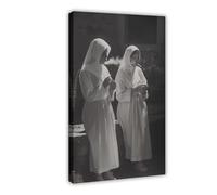 Smoking Nuns Prints Canvas Poster Wall Art Decor Print Picture Paintings for Living Room Bedroom Decoration 20x30inch(50x75cm)