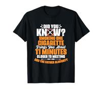 Smoking One Cigarette Funny Anti Cigarettes Anti Smoking T-Shirt
