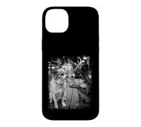 Smoking Papillon Street Scene Black White Grunge Frame Case for iPhone 14 Plus