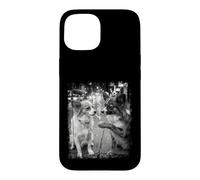 Smoking Papillon Street Scene Black White Grunge Frame Case for iPhone 15