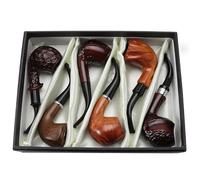 Smoking Pipe Box of 6 - Resin Material Imitation Solid Wood Tobacco Pipe by Pipes And Lighters Tobacco
