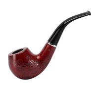 Smoking Pipe, Solid Wood Tobacco Pipe with Washable Filter, Exquisitely Engraved, Thickened Carbon Layer, Cigarette Holder