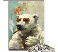 Smoking Polar Bear Puzzles for Adults 2000 Pieces, Educational Games Home Decoration Suitable for Desktop Decoration (70x100cm)