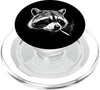Smoking Raccoon Bad Attitude Dark Humor Funny Trash Panda PopSockets PopGrip for MagSafe