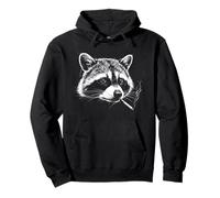 Smoking Raccoon Bad Attitude Dark Humor Funny Trash Panda Pullover Hoodie
