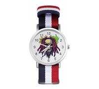 Smoking Rastafarian Skull with Weed Custom Quartz Watches Arabic Numerals Wrist Watch with Adjustable Strap for Men Women
